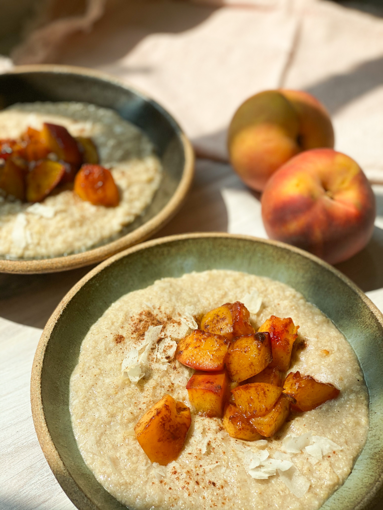 Fall Peach and Millet Porridge | Shayna's Kitchen