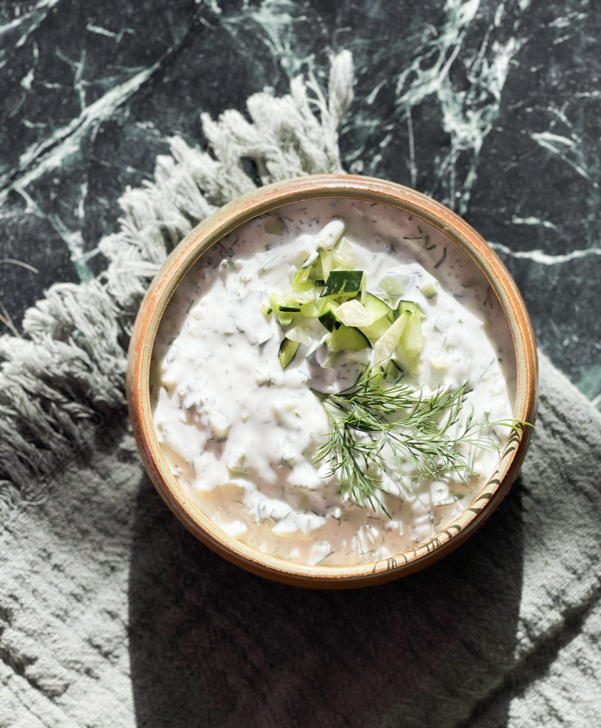 Traditional Tzatziki with Goat's Milk Yogurt, Fresh Herbs and Cucumber | Shayna's Kitchen