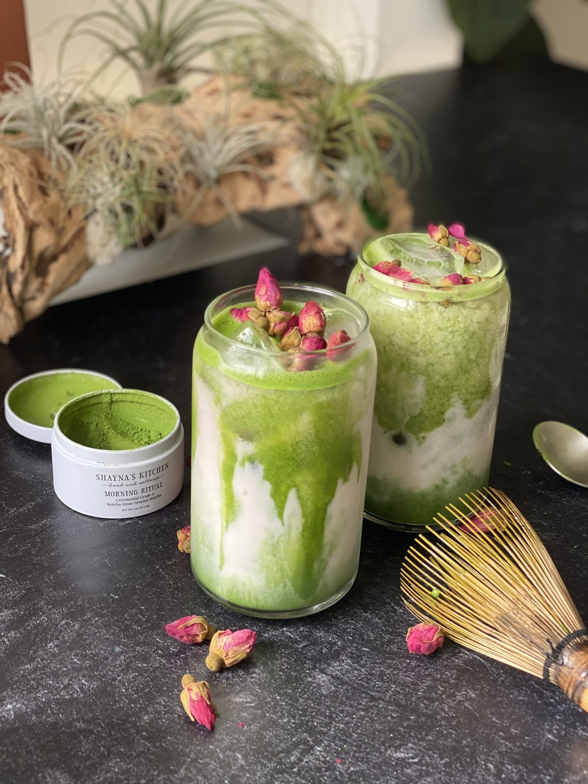 Iced Rose Matcha Latte