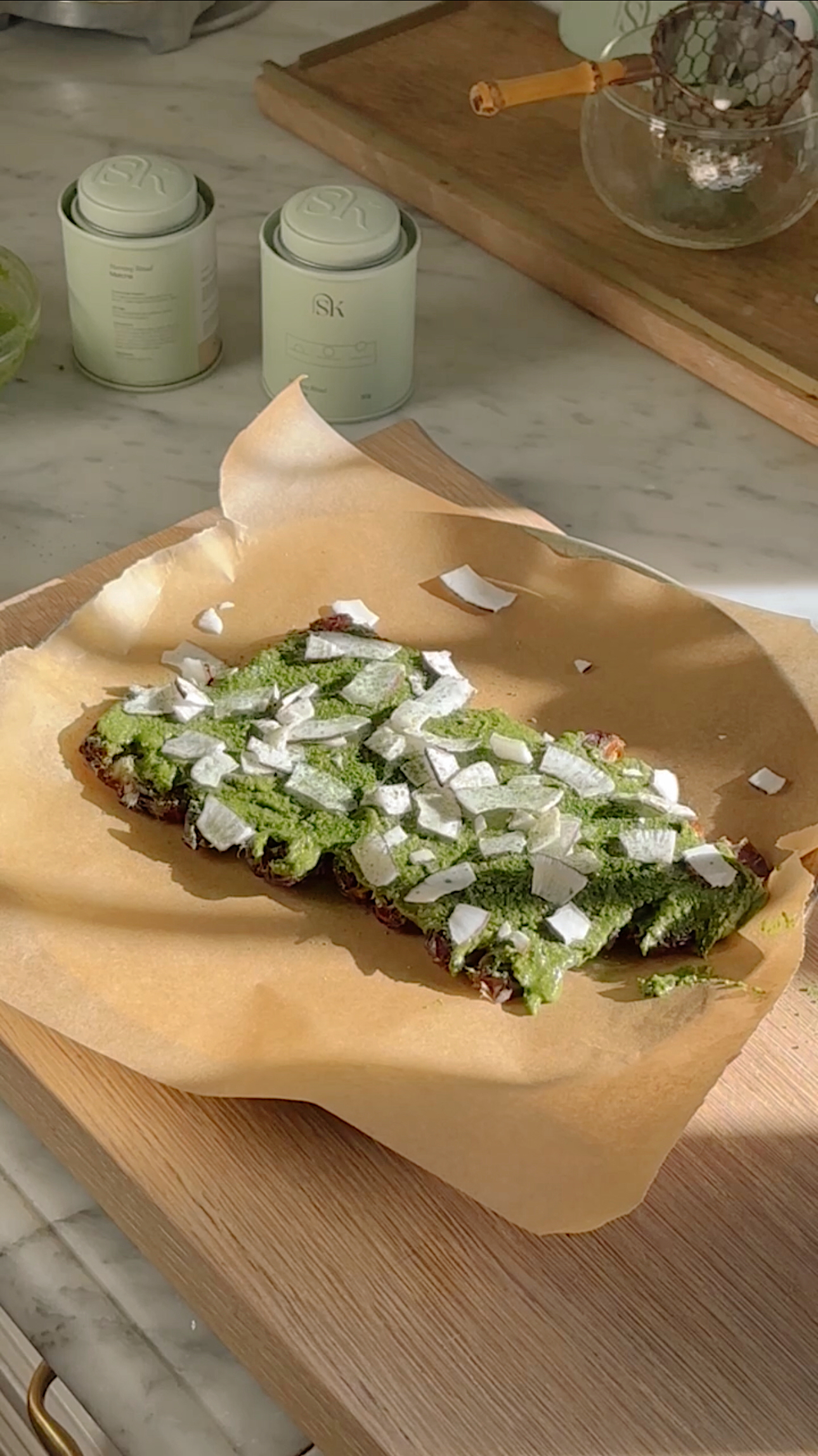 Matcha Date Bark