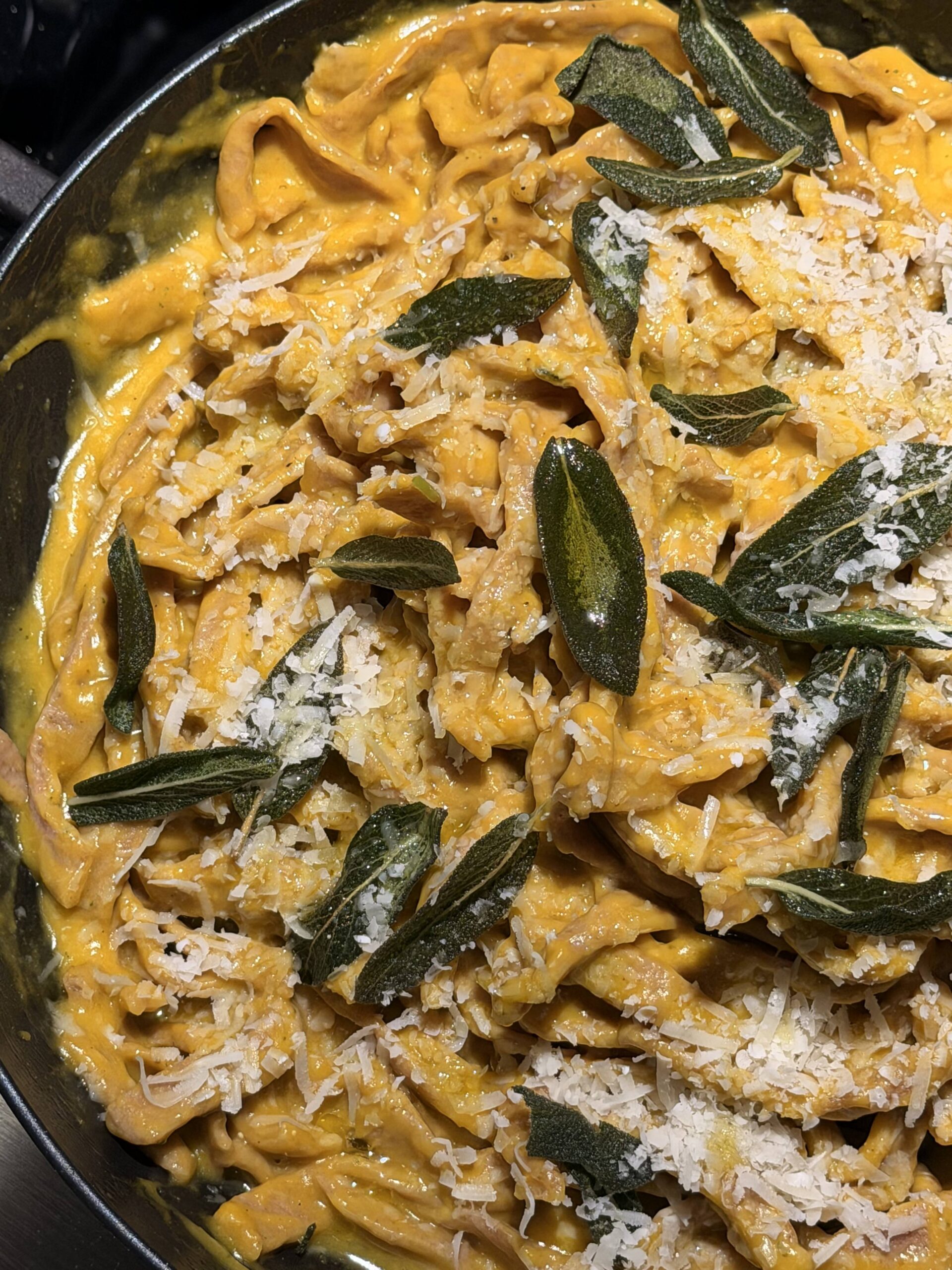 Homemade Spelt Pasta with Butternut Sage Sauce